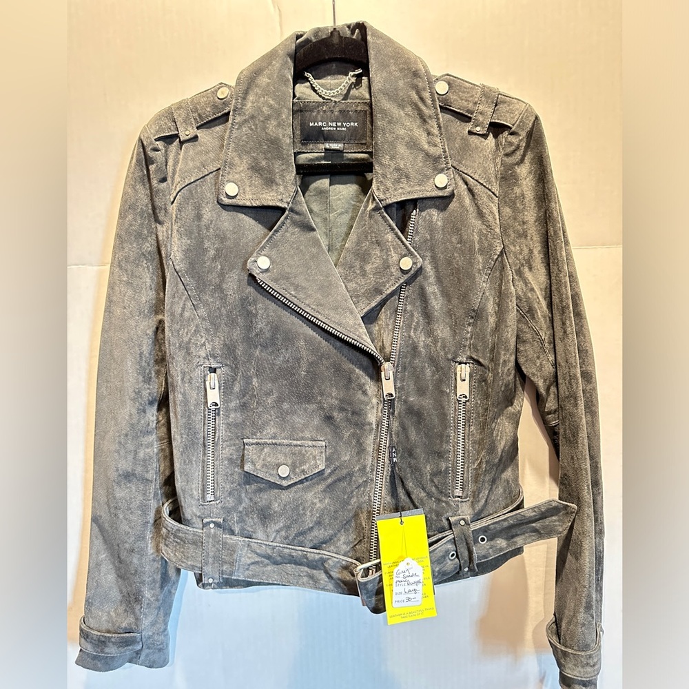 Andrew Marc  suede Moto jacket in ladies large.